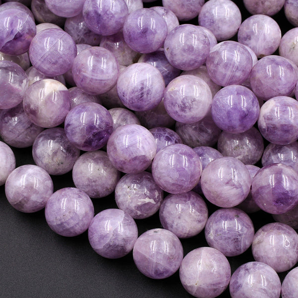 Natural Amethyst 12mm Round Beads Soft Violet Purple Gemstone 16" Strand