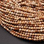 Micro Faceted Natural Desert Picture Jasper Round Beads 2mm 3mm 15.5" Strand