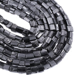 Drilled Raw Natural Black Tourmaline Beads Tube Nugget Real Genuine Black Tourmaline Crystal Shaped Gemstones 17" Strand