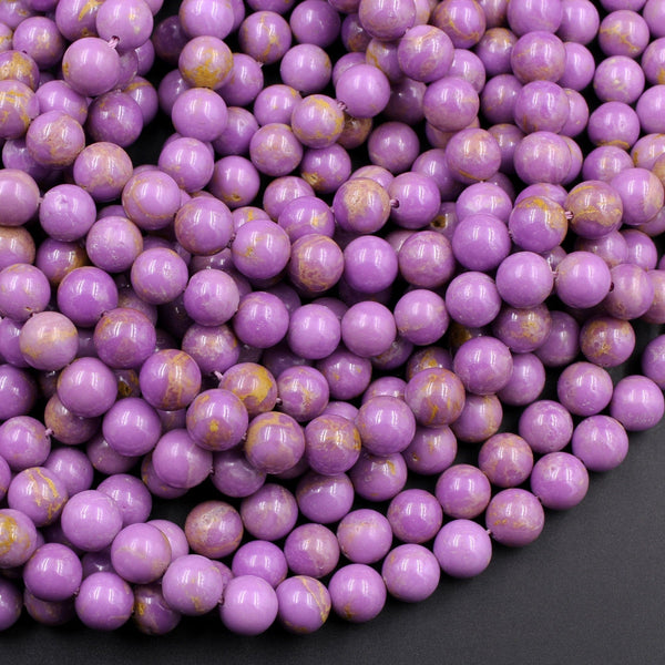 Phosphosiderite Round Beads 4mm 6mm 8mm 10mm Natural Rich Lavender Purple Phosphosiderite High Polish 16" Strand