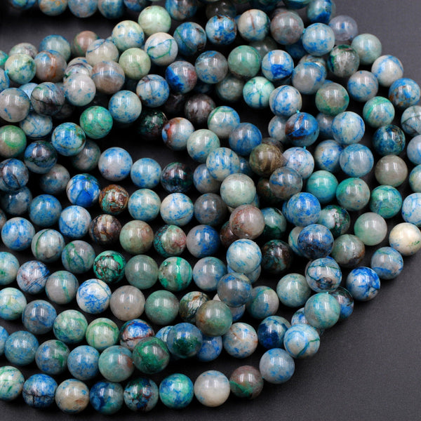 Natural Chrysocolla Round Beads 8mm 10mm 12mm From Arizona 16" Strand