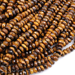 Faceted Tiger Eye 6mm 8mm 10mm Rondelle Beads High Quality 16" Strand