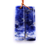 Drilled Natural Snow Mountain Sodalite Rectangle Earring Pair Matched Gemstone Bead Pair Natural Vibrant Blue Orange Stone