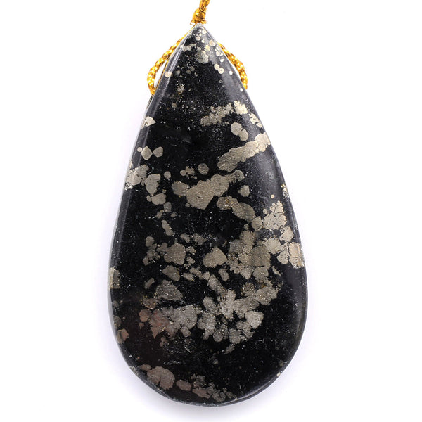 Rare Natural Pyrite in Magnetite Teardrop Pendant