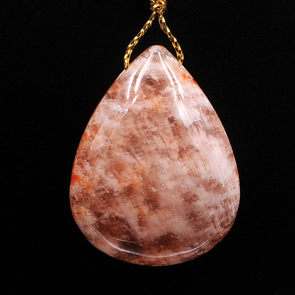 Rare Natural Red Phantom Quartz Puffy Teardrop Pendant