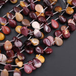 Small Natural Mookaite Teardrop Beads 14x10mm 16" Strand