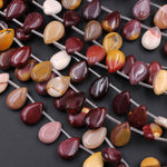 Small Natural Mookaite Teardrop Beads 14x10mm 16" Strand