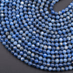 Natural Blue Kyanite 4mm 6mm 8mm round beads Super Luster AA Quality 16" Strand
