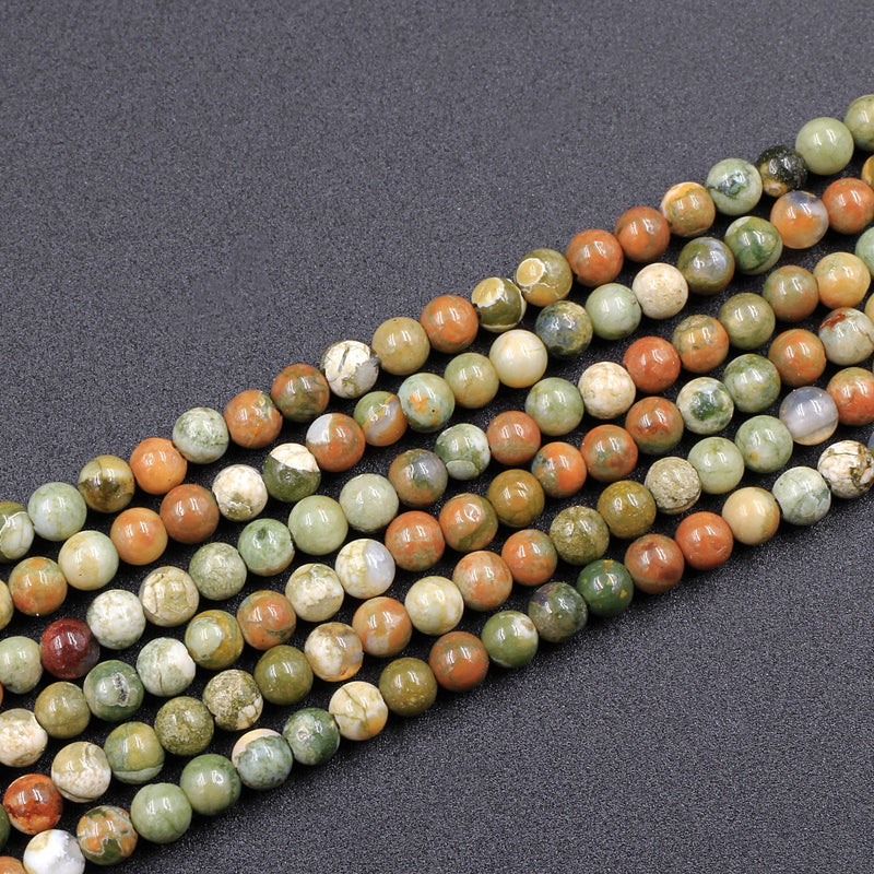 Natural Rainforest Rhyolite Jasper 2mm Round Beads 16" Strand