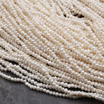 Genuine Freshwater White Seed Pearls 2mm 3mm Off Round Pearl Beads 16" Strand