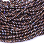 Natural Australian Yowah Boulder Opal Beads Faceted 6mm 8mm Rondelle 15.5" Strand