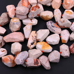 Mexican Fire Opal Beads Faceted Nugget Genuine Real Natural Red Orange Opal Gemstone 15.5" Strand