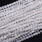 Faceted 6mm Rainbow Moonstone Coin Beads Flat Disc Dazzling Facets Gemstone 16" Strand