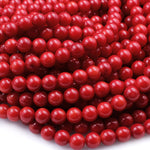 AAA Genuine Red Bamboo Coral Smooth Round Beads 2mm 3mm 4mm 5mm 6mm 7mm 8mm 15.5" Strand