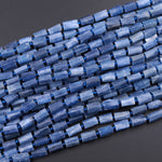 AAA Natural Kyanite Matte Faceted Cylinder Tube Beads 15.5" Strand