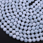 Natural Blue Celestite Smooth Round Beads 6mm 8mm 10mm 12mm 16" Strand
