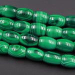 Real Genuine Natural Green Malachite Drum Beads 16mm 18mm AAA Grade Natural Malachite Gemstone From Congo 16" Strand