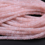 Natural Pink Rose Quartz  Rondelle Heishi 4mm 6mm Beads 15.5" Strand