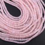 Natural Pink Rose Quartz  Rondelle Heishi 4mm 6mm Beads 15.5" Strand
