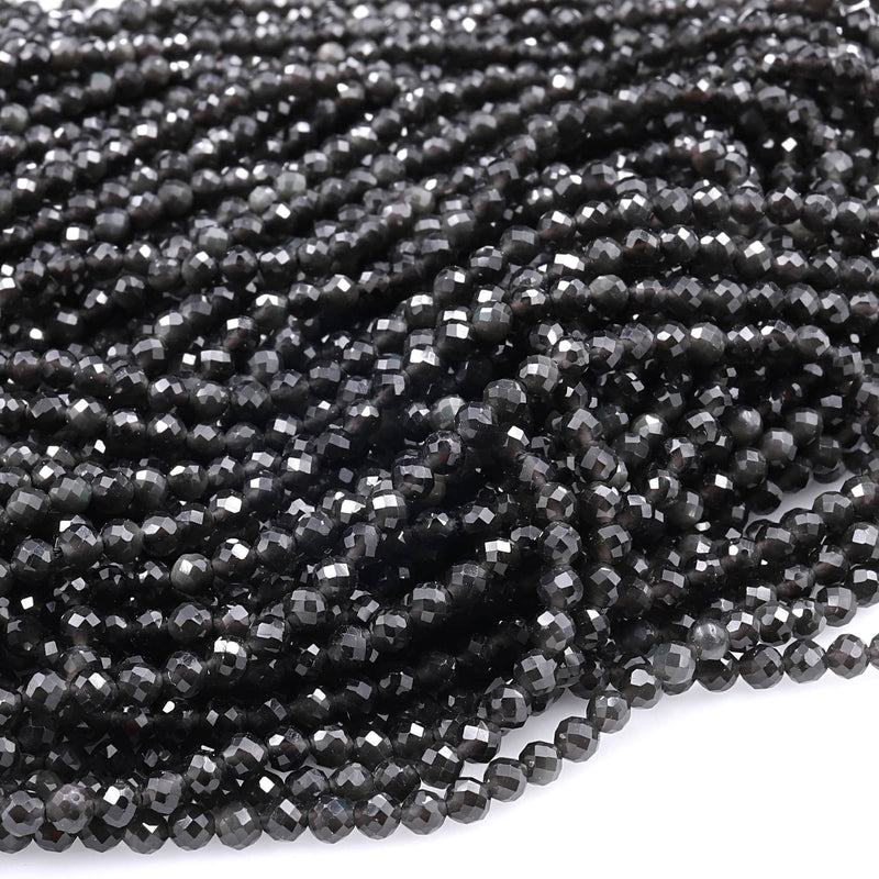 Nancybeads 60pcs 6mm Natural Black Golden Obsidian Gemstone Round Spacer Loose Stone Beads for Jewelry Making 15.5 1 Strand (Black Golden Obsidian