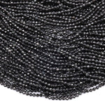 Genuine Natural Black Rainbow Obsidian Faceted 2mm 3mm 4mm Round Beads 15.5" Strand