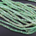 Rare Natural African Green Chalcedony Faceted 6mm Rondelle Beads 16" Strand