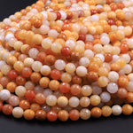 Faceted Natural Yellow Aventurine 6mm 8mm 10mm Round Beads 16" Strand