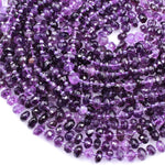 Freeform Faceted Natural Purple Amethyst Beads Oval Nuggets Hand Cut Crystals 16" Strand