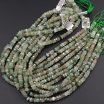 Rare Natural African Green Chalcedony W/ Golden Matrix Faceted 6mm 8mm 10mm Rondelle Beads 16" Strand