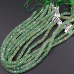 Rare Natural African Green Chalcedony Faceted 6mm 8mm 10mm Rondelle Beads 16" Strand