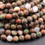 Faceted Mushroom Jasper Rhyolite Round Beads 4mm 6mm 8mm 10mm 12mm 16" Strand