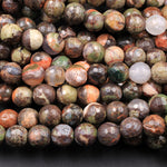 Faceted Mushroom Jasper Rhyolite Round Beads 4mm 6mm 8mm 10mm 12mm 16" Strand