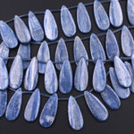 Natural Blue Kyanite Teardrop Beads 30x12mm 16" Strand