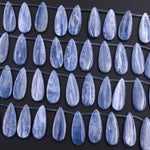 Natural Blue Kyanite Teardrop Beads 30x12mm 16" Strand