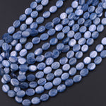 AAA Natural Blue Kyanite Oval Beads 6mm 8mm 10mm 12mm Real Genuine Kyanite Gemstone 15.5" Strand