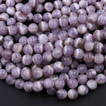 Natural Purple Chevron Amethyst 6mm 8mm 10mm 12mm Round Beads Striking Eye Catching White Stripes 16" Strand