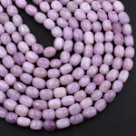 Natural Kunzite Beads Smooth Polished Nuggets Real Genuine Violet Purple Pink Kunzite Gemstone 15.5" Strand