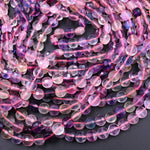 Faceted Natural Fluorite 8mm Coin Beads 16" Strand