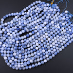 Afghanite Blue Sodalite in Calcite 4mm 6mm 8mm Round Beads 15.5" Strand