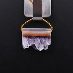 Small Amethyst Stalactite Slice Pendant Drilled Druzy Drusy Slab Gemstone Focal Bead