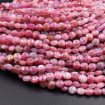 Faceted Pink Tourmaline Coin Beads 5mm 6mm Flat Disc Dazzling Facets Natural Gemstone 15.5&quot; Strand