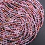 Real Genuine Natural Spinel Faceted Round Beads 3mm 4mm Multicolor Red Pink Blue Peach Blue Green Teal Purple Gemstone 15.5" Strand