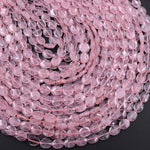 Natural Madagascar Pink Rose Quartz Faceted Oval Beads 8x6mm 10x8mm 16" Strand