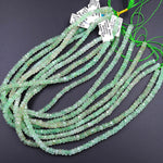 Rare Natural African Green Chalcedony Faceted 6mm Rondelle Beads 16" Strand