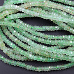 Rare Natural African Green Chalcedony Faceted 6mm Rondelle Beads 16" Strand