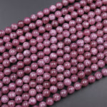 Maroon Purple Lepidolite Quartz 6mm 8mm 10mm Round Beads 16" Strand