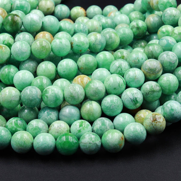 AAA Natural African Apple Variscite 4mm 6mm 8mm 10mm Round Beads 16" Strand