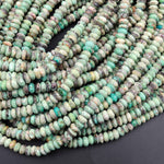 Natural Peruvian Chrysocolla Turquoise Faceted Rondelle Beads 6mm 8mm 10mm 15.5" Strand