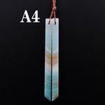 Super Long Linear Spike Earring Pair Matched Gemstone Natural Sea Blue Green Amazonite Beads With Beveled Edge