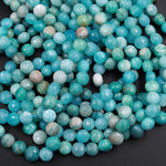 Faceted Peruvian Amazonite 8mm Coin Beads Flat Disc Dazzling Facets Natural Gemstone 15.5" Strand